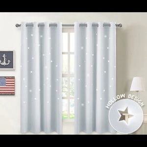 New 2 Panel 84" Curtains Star Cutouts